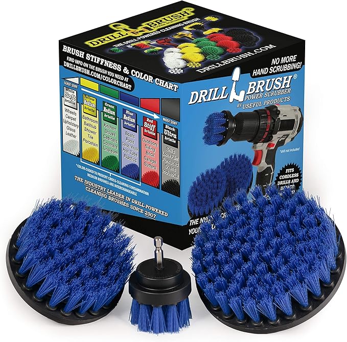 Kayak - Canoe - Yacht - Raft - Drill Brush - Boat Accessories - Fiberglass - Hull Cleaner - Cleaning Supplies - Pond Scum Oil Residue Weeds Barnacles Oxidation - Spin Brush Kit