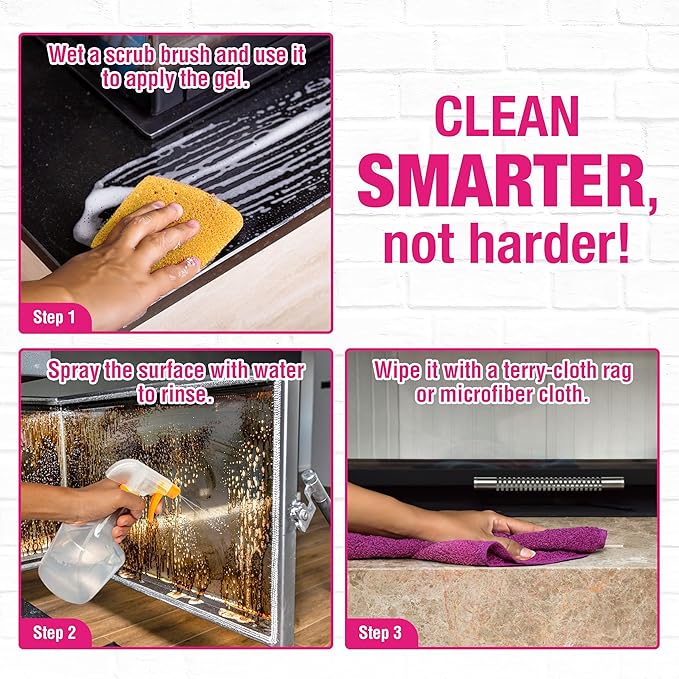 Quick 'n Brite Fireplace Gel Cleaner for Brick Stone Rock Tile and Marble Nonabrasive Fireplace Cleaner Made in the USA 64oz
