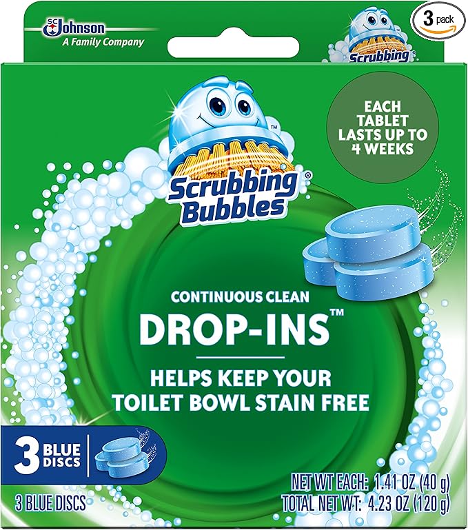 Scrubbing Bubbles Continuous Clean Drop-Ins Blue Discs 3 ct 4.23 oz. - 3 Pack