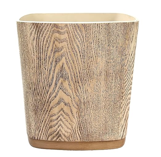 Hymmah Bathroom Trash Can 1.8 Gallon(7 Liter) Small Kitchen Garbage CanDecor Wastebasket for Bedroom OfficeResin Hand-Carved