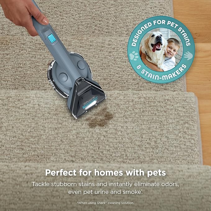Shark StainStriker Portable Carpet Upholstery &amp Area Rug Cleaner Stain &amp Odor Remover Perfect for Car Interiors Nordic Blue PX202BRN