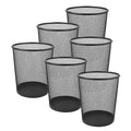 Creative Home 6 Pieces Steel Mesh Round Trashcan Light Weight Wastebasket for Trash Paper or Recycle in The Home Office Garage 10 Qt Black