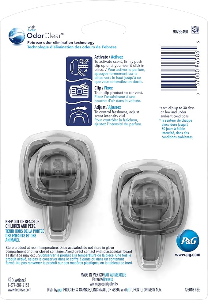 Febreze Car Vent Clips Air Freshener - Gain Original - 2 ct