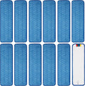 12 Pack Replacement Microfiber Pad - Thick - Universal Commercial 17-18 Inch Mop Head- Heavy Duty - Wet &amp Dry Commercial Cleaning Refills Reusable Mop Refills Fit for Most Microfiber Flat Mop Syst