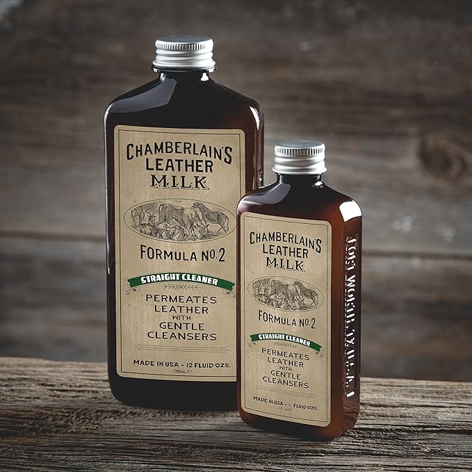 Leather Milk Leather Cleaner - Straight Cleaner No. 2 - All Natural Non-Toxic Deep Cleaner Made in The USA. 2 Sizes. Includes Premium Cleaning Pad!