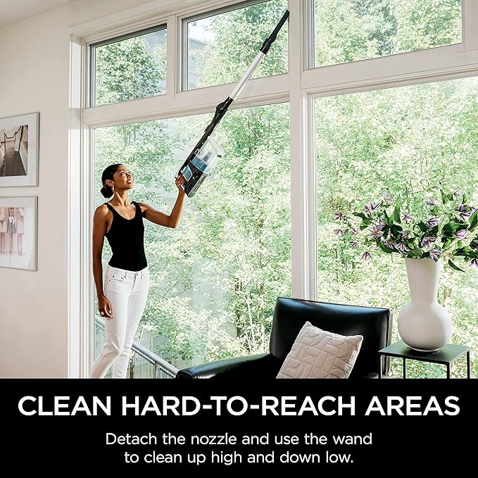 Shark IZ462H Vertex Ultra Lightweight Cordless Stick Vacuum with DuoClean PowerFins Crevice Pet Multi-Tool Anti-Allergen Brush Removable Handheld Flex 60 min Runtime Blue MultiFLEX