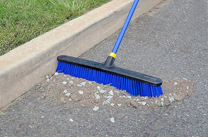 Quickie Cleaning Bulldozer 24-Inch Head Super Stiff Poly Fiber Push Broom for Home/Garage/Outdoor/Patio/Deck