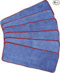 CleanAide All-Purpose Mega Microfiber Mop Pads with Hook &amp Loop Backing for Home &amp Commercial Cleaning Super Absorbent Reusable Washable Traps Dust Dirt &amp Pet Hair 18” 6-Pack Red