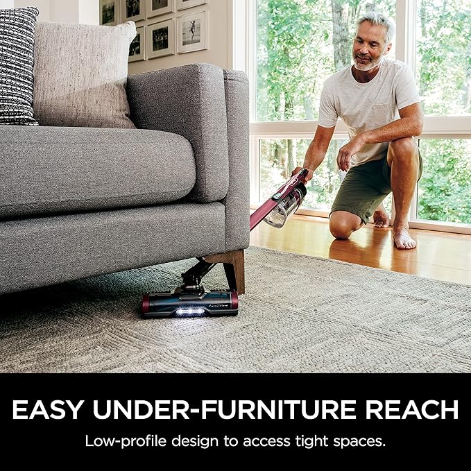 Shark Cordless Vacuum Cleaner HEPA Filter Lightweight Portable Rechargeable Pet Hair Pickup Removable Handheld Crevice Upholstery &amp Dusting Brush Included 40-min runtime Red IZ362H