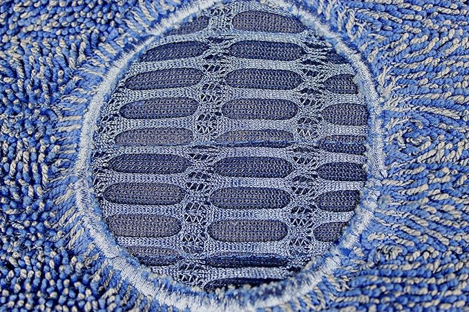 CleanAide Twist Yarn Microfiber Mop Pads with Built-in Scrubber for Spot Cleaning Reusable Flat Mop Heads for Wet or Dry Use Safe on Most Floors Machine Washable 24 Inch 6-Pack Blue