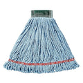 Rubbermaid Commercial Products Web Foot Shrinkless Medium 20 OZ Blend Wet Mop 5 Headband Blue for Janitorial/Professional Cleaners for Hard Floors Hardwood/Tile/Smooth Concrete
