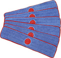 CleanAide Twist Yarn Microfiber Mop Pads with Built-in Scrubber for Spot Cleaning Reusable Flat Mop Heads for Wet or Dry Use Safe on Most Floors Machine Washable 24 Inch 6-Pack Red