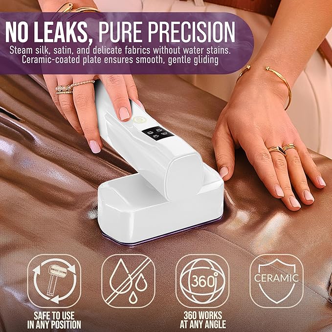 Portable Clothes Steamer &amp Mini Steam Iron – 1200W Handheld Wrinkle Remover 4 Modes 20s Fast Heating Travel Garment Steamer for Clothing Bedding &amp Curtains Compact Folding Design – White
