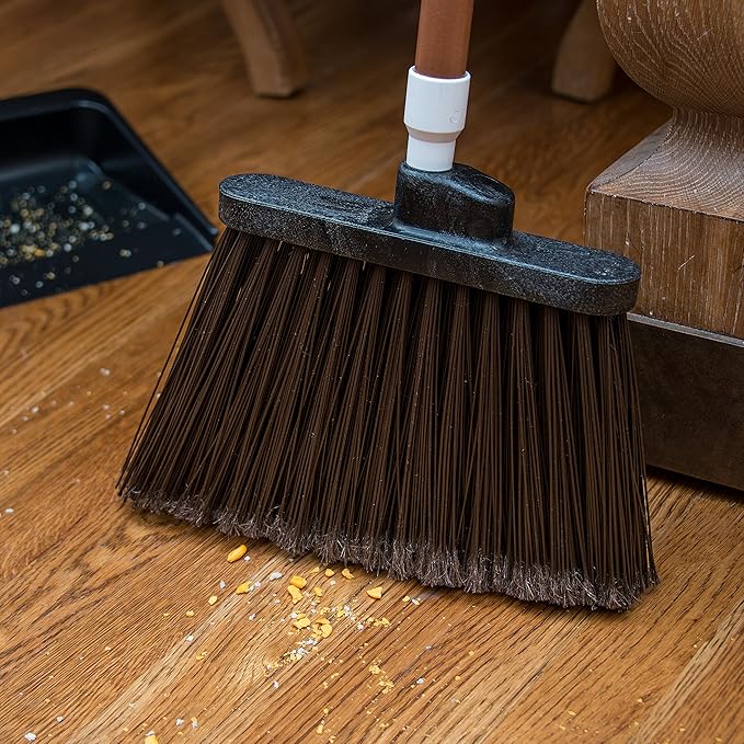 SPARTA Spectrum Duo-Sweep Flagged Bristle Angle Broom with Handle 56 - Brown