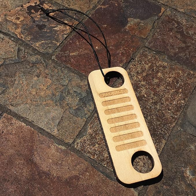 Arotags Offroad Wooden Car Air Freshener - Long Lasting Backwoods Birch Scent Diffuses for 365+ Days - Includes Hanging Mirror Diffuser and Fragrance Oil - 100% American Made