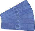 CleanAide Twist Yarn Microfiber Mop Pads with Built-in Scrubber for Spot Cleaning Reusable Flat Mop Heads for Wet or Dry Use Safe on Most Floors Machine Washable 24 Inch 6-Pack Blue