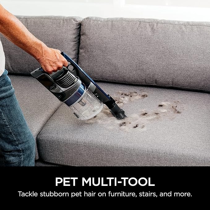 Shark IZ363HT Anti-Allergen Pet Power Cordless Stick Vacuum with PowerFins Technology and Removable Handheld Blue (Renewed)
