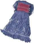 Amazon Basics Loop-End Synthetic Mop Head 5-Inch Headband Large Machine Washable Blue 6-Pack