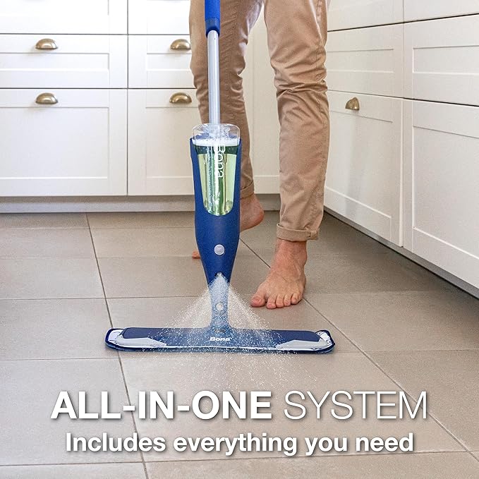 Bona Multi-Surface Floor Premium Spray Mop - Includes Multi-Surface Floor Cleaner Concentrate and Machine Washable Microfiber Cleaning Pad - For Stone Tile Laminate and Vinyl LVT/LVP Floors